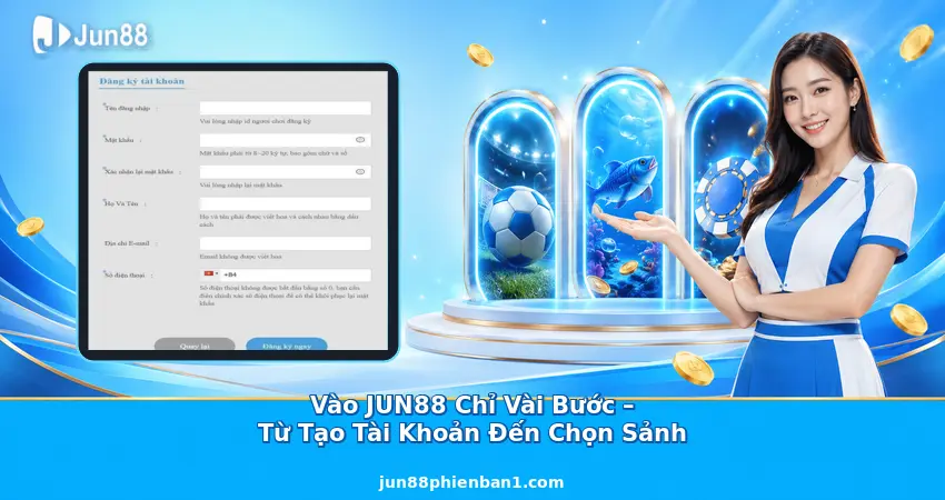 Vào JUN88 Chỉ Vài Bước – Từ Tạo Tài Khoản Đến Chọn Sảnh